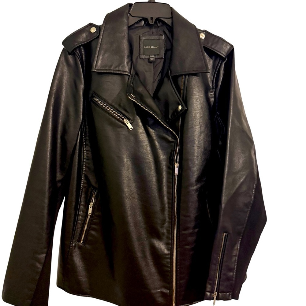 Lane Bryant Black Leather Moto Jacket